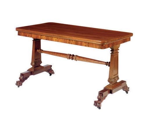 AN AMERICAN CLASSICAL MAHOGANY LIBRARY TABLE,