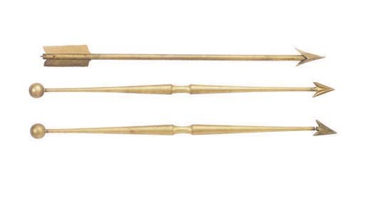 A SET OF THREE AMERICAN ARROW-FORM GILTWOOD CURTAIN PELMETS,