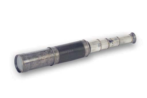 A SILVERED BRASS TELESCOPE,