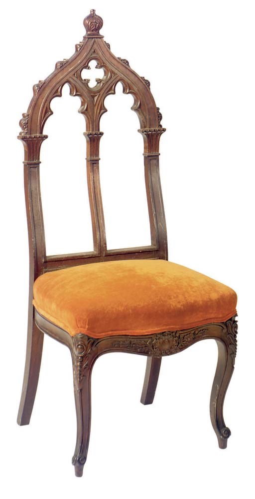 AN AMERICAN GOTHIC REVIVAL SIDE CHAIR,