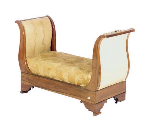 AN AMERICAN LATE CLASSICAL ROSEWOOD WINDOW BENCH**,