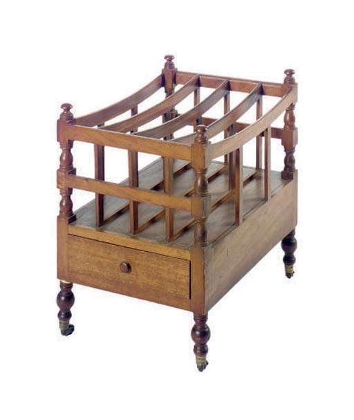 A VICTORIAN MAHOGANY FOUR-FILE CANTERBURY,