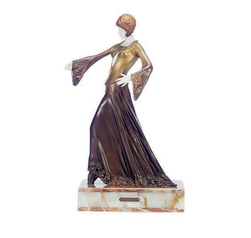 A COLD PAINTED BRONZE FIGURE,