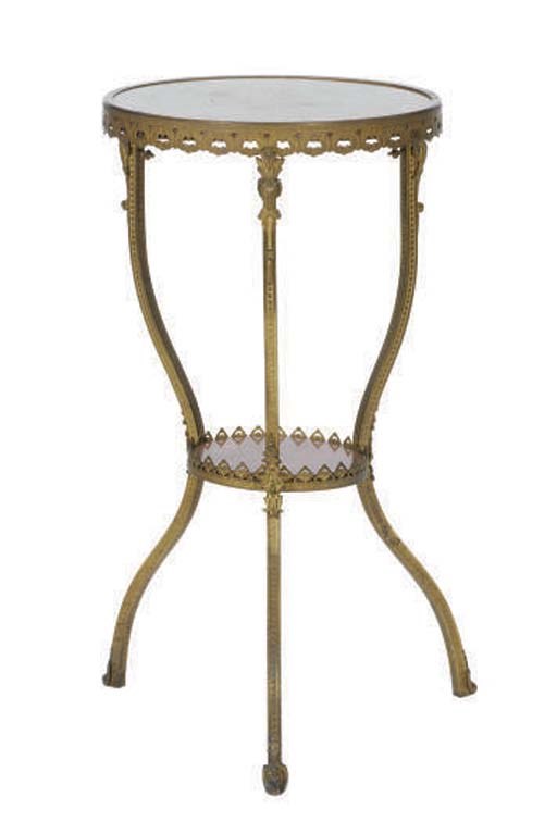 A GILT-METAL AND ROUGE MARBLE GUERIDON,