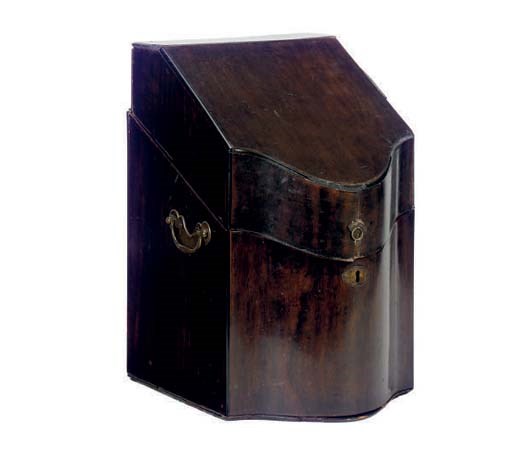 A GEORGE III MAHOGANY DECANTER BOX,