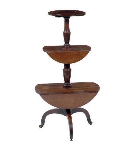 A GEORGE III MAHOGANY DUMB WAITER,