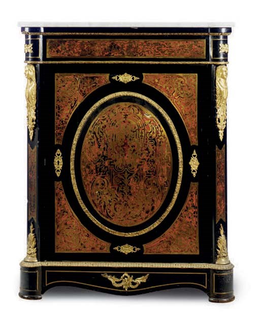 A PAIR OF FRENCH GILT-BRONZE MOUNTED BOULLE MARQUETRY CABINETS,