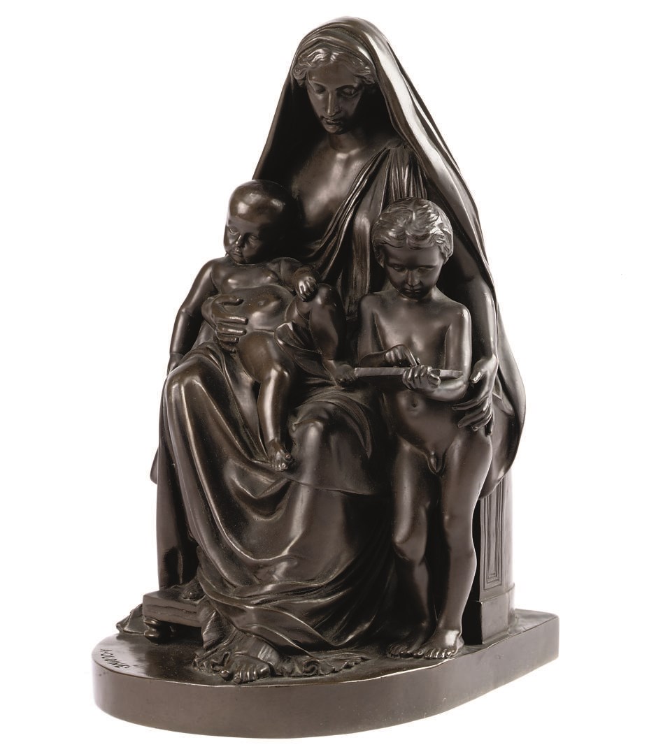 A FRENCH BRONZE GROUP OF LA CHARITÉ