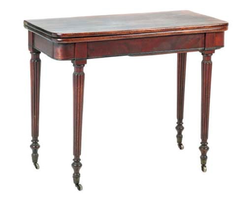A GEORGE III MAHOGANY TEA TABLE
