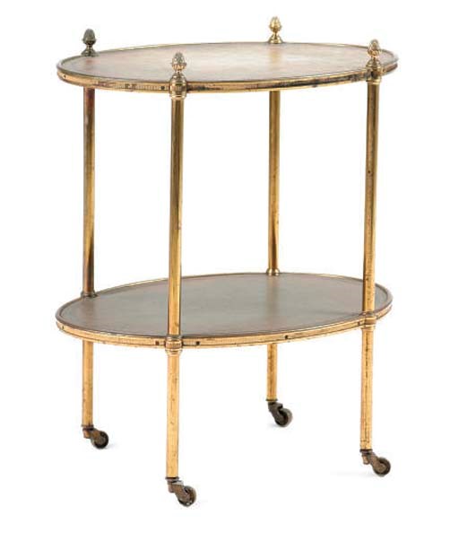A BRASS TWO-TIER ETAGERE
