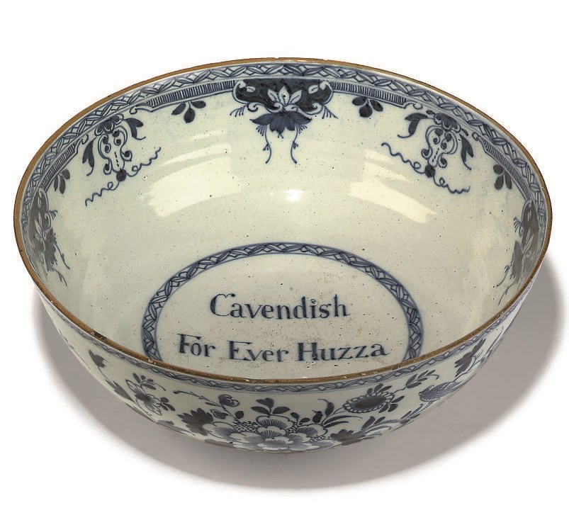 AN ENGLISH DELFT PUNCH BOWL