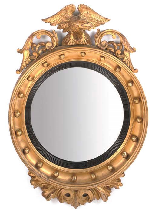 A GILTWOOD CONVEX MIRROR