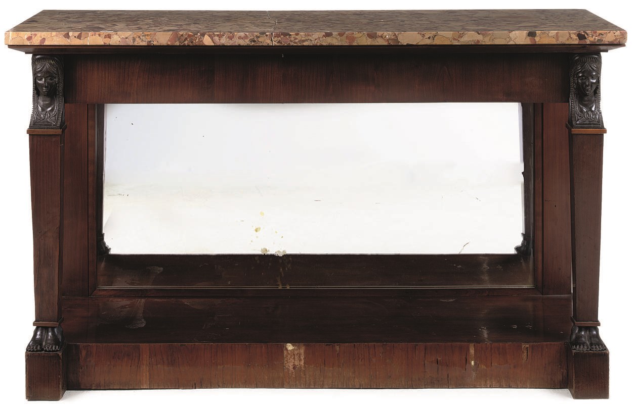 A MAHOGANY CONSOLE TABLE