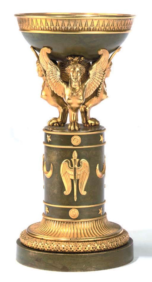 A CHARLES X BRONZE AND GILT-BRONZE BRÛLE PARFUM