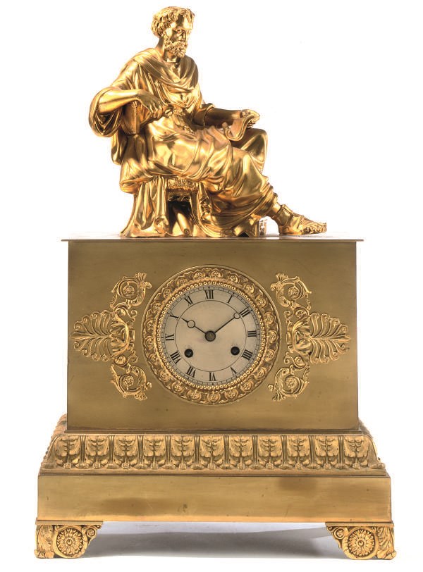 A Louis Philippe ormolu eight day striking figural mantel clock
