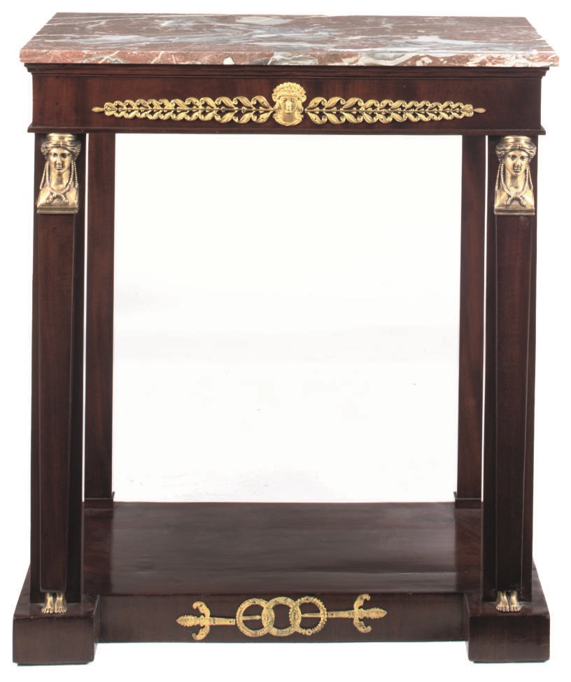 A MAHOGANY AND GILT-METAL MOUNTED CONSOLE TABLE