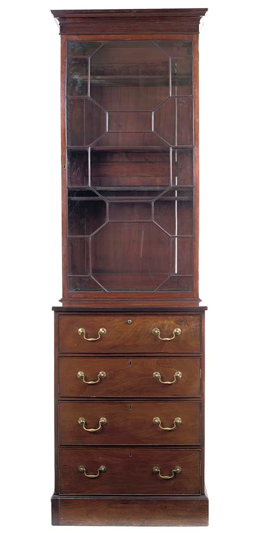 A GEORGE III MAHOGANY BOOKCASE