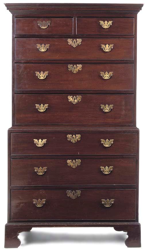 A GEORGE III MAHOGANY TALLBOY