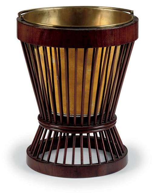 A DUTCH MAHOGANY AND BRASS BUCKET