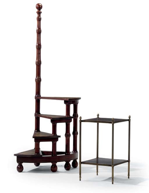 A SET OF MAHOGANY FOUR-TIER LIBRARY STEPS