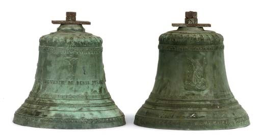 TWO FRENCH BRONZE BELLS