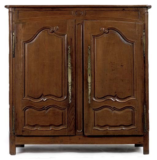A FRENCH ELM CUPBOARD