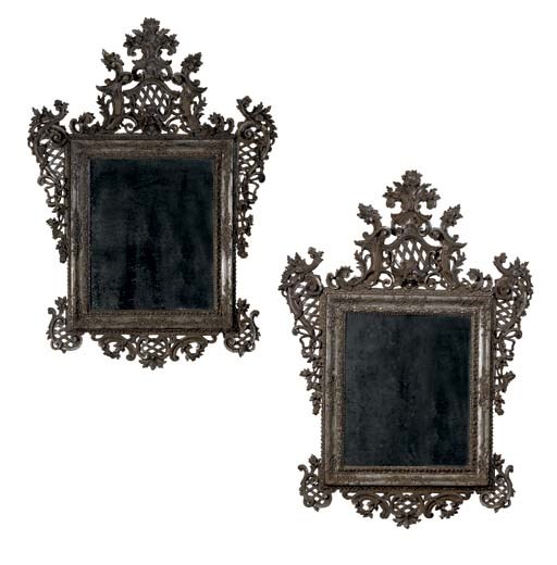 A PAIR OF NORTH ITALIAN MECCA MIRRORS