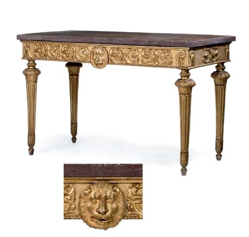 A NORTH ITALIAN GILTWOOD SIDE TABLE
