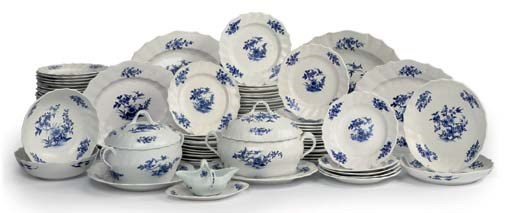 A COMPOSITE TOURNAI AND ARRAS BLUE AND WHITE PART DINNER-SERVICE