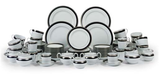 A HAVILAND LIMOGES 'SYMPHONIE PLATINE' PART TEA AND COFFEE-SERVICE