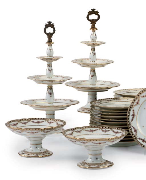 A FRENCH PORCELAIN PART DESSERT-SERVICE