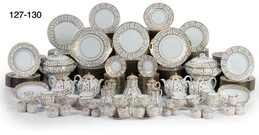 A LIMOGES (ANCIENNE MANUFACTURE ROYALE) 'DÉCOR ROSESARIE' PATTERN PART TEA-SERVICE