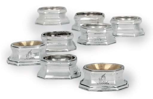 FOUR PAIRS OF GEORGE I AND GEORGE II SILVER TRENCHER-SALTS