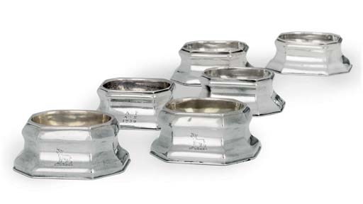 THREE PAIRS OF GEORGE I AND GEORGE II SILVER TRENCHER-SALTS