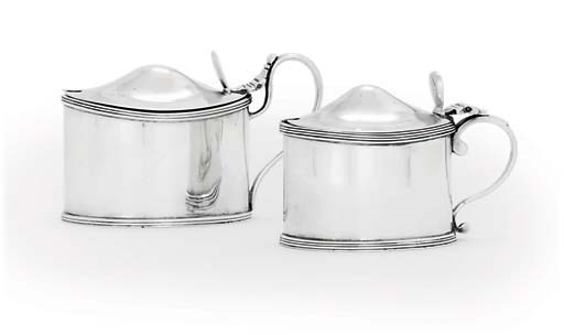 TWO SILVER MUSTARD-POTS
