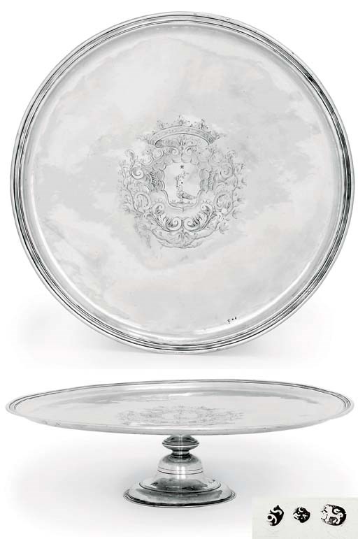 AN ITALIAN SILVER TAZZA