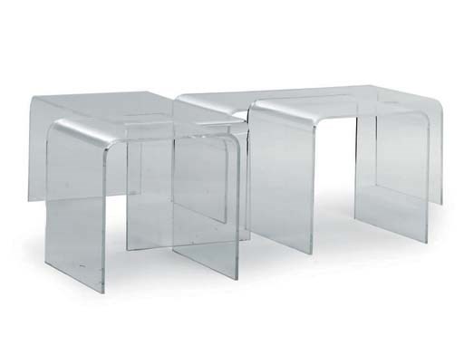 TWO PAIRS OF PERSPEX COFFEE TABLES