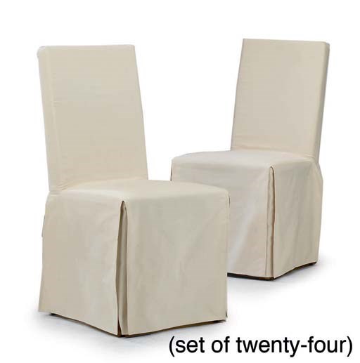 A SET OF TWENTY-FOUR CREAM-COLOURED COTTON-UPHOLSTERED 'ALTEA' CHAIRS