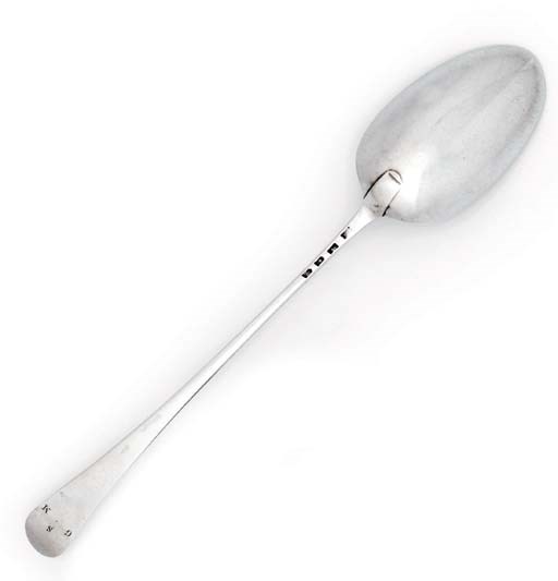 A GEORGE II SILVER BASTING-SPOON