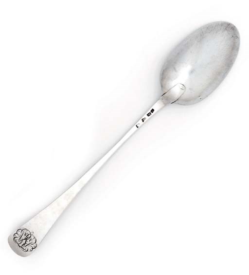 A GEORGE II SILVER BASTING-SPOON