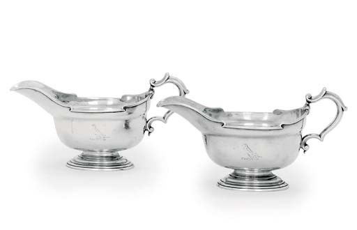 A PAIR OF GEORGE II SILVER SAUCEBOATS
