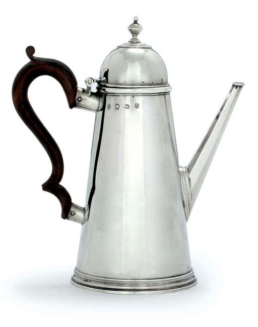 A GEORGE I SILVER COFFEE-POT