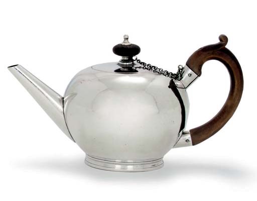 A GEORGE I SILVER TEAPOT