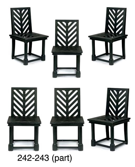 A SET OF EIGHT GREEN PAINTED BEECH GARDEN CHAIRS
