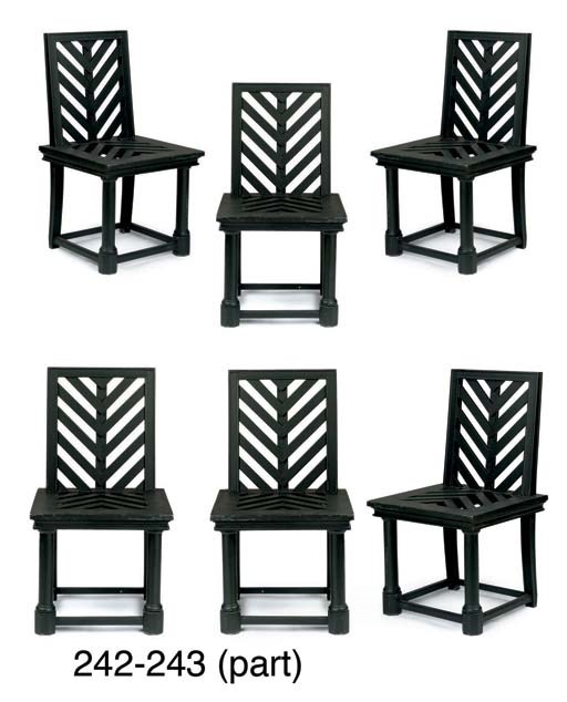 A SET OF EIGHT GREEN PAINTED BEECH GARDEN CHAIRS