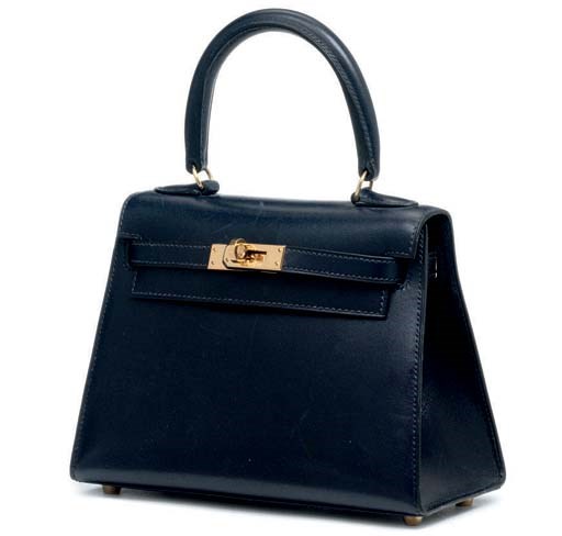 A MIDNIGHT BLUE MINI KELLY BAG