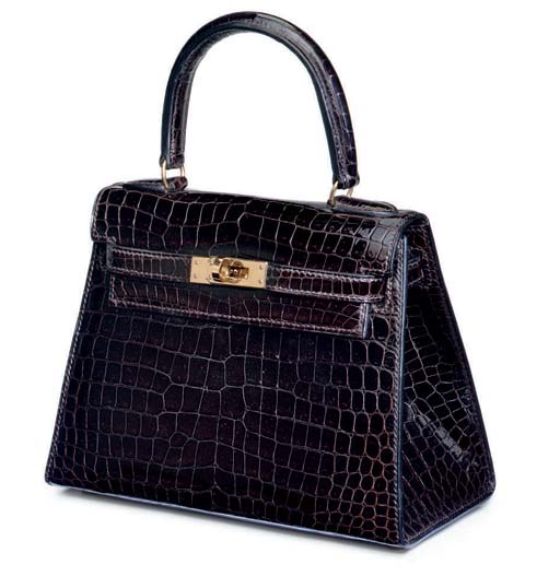 A HAVANNE BROWN CROCODILE MINI KELLY BAG