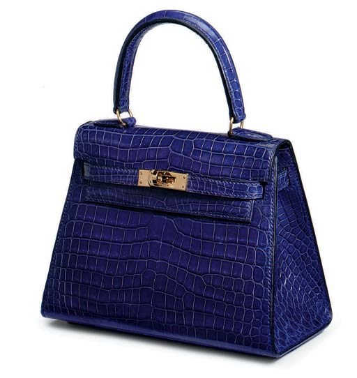 A BLEU SAPHIR CROCODILE MINI KELLY BAG