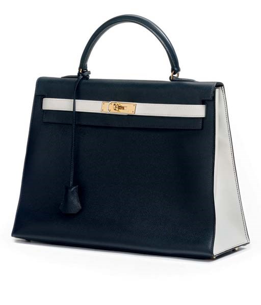 A BI-COLOUR KELLY BAG