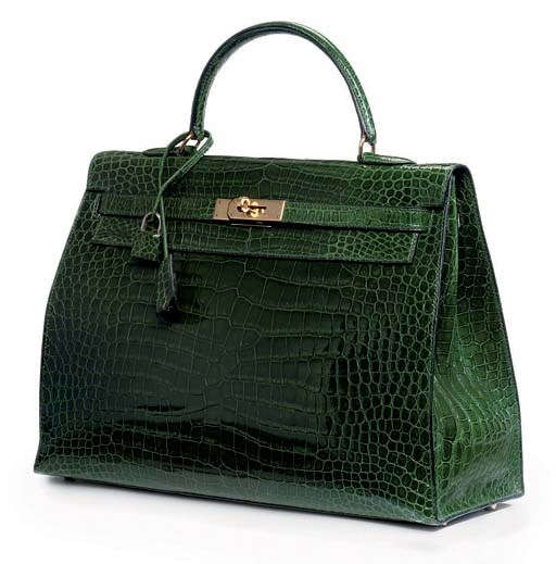 A FOREST GREEN KELLY BAG